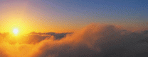 Photo: Sun above cloud layer