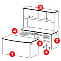 Melody 72 in. Four Door Hutch Workstation