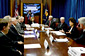 Secretary Chao (second from right) discusses the Labor Department's new Skills Trades Initiative on April 6 with union and industry leaders in Washington.