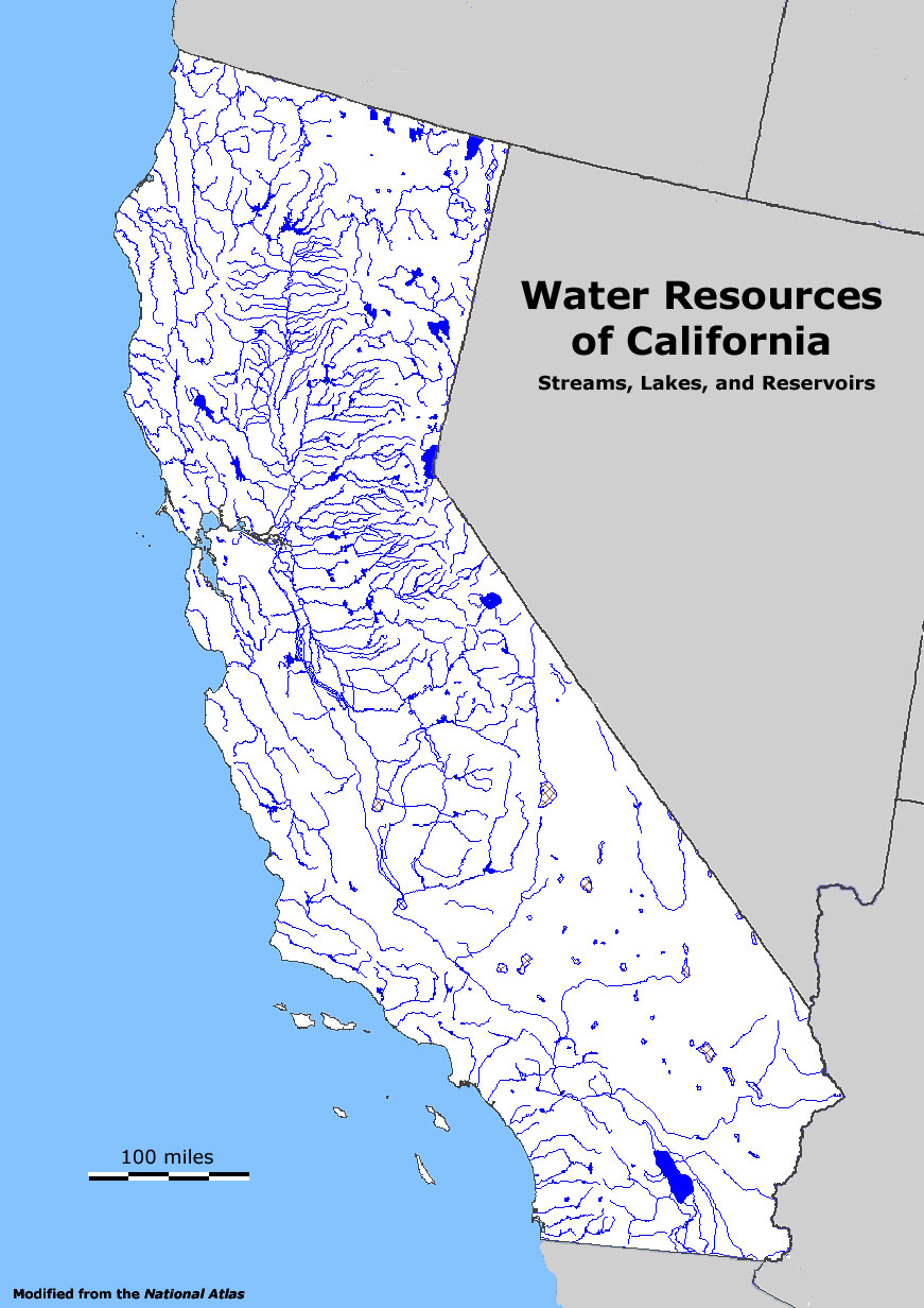 Water Resources Map of California