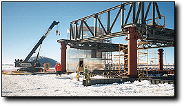 Framework of the new Amundsen-Scott South Pole station; caption is below