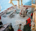 View from the deck of the research vessel.