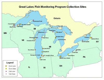 Great Lakes Monitoring Program Collection Site graphic
