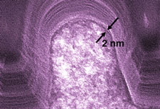 Graphic image of microcircuit cross-section.