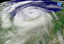 Photo of Hurricane Dolly, July 2008. Click for larger image.