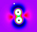 Collision between a mildly vibrating deuterium molecule and a hydrogen atom.