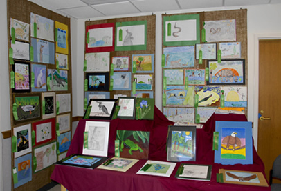 Photo of the Wild Things Youth Art Contest display