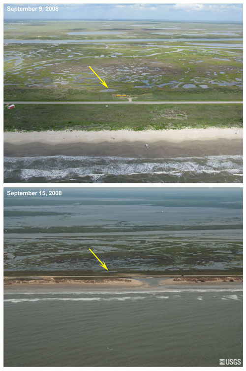 Oblique aerial photography from Surfside Beach, TX