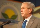 President Bush addresses the audience at the conference