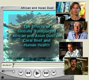 The Effects of Globally Transported African and Asian Dust on Coral Reef and Human Health