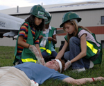 Practicing Bandaging in a Mock Emergency