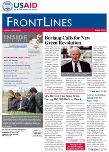 Image: Cover of June  2008 issue of FrontLines - Click on image to download PDF