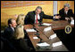 President George W. Bush leads a panel discussion with experts on energy conservation and efficiency at the National Renewable Energy Laboratory in Golden, Colo., Tuesday, Feb. 21, 2006.  White House photo by Eric Draper