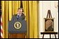 President George W. Bush address the "Voyage of Discovery" Summit celebrating the Bicentennial of Lewis and Clark's journey through America in the East Room Wednesday, July 3.  