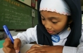 Photo of a schoolgirl in the Philippines