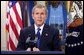 President George W. Bush addresses the nation from the White House on his intention to create a cabinet level position for Office of Homeland Security on Thursday June 6, 2002.  