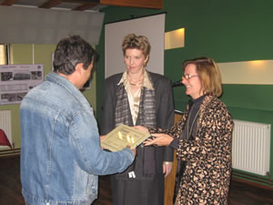 Patricia Rader, USAID/Kosovo Mission Director [right], issued Certificates of Appreciation to partner municipalities and communities.