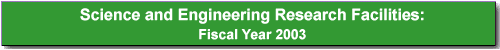 Science and Engineering Research Facilities: Fiscal Year 2003.