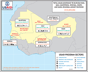 Map: USAID Assistance to the Sahel - Click to download PDF version