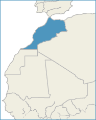 Map of Morocco and surrounding region.