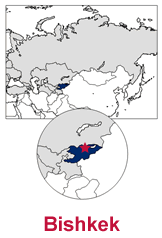 Map of Kyrgyzstan and surrounding countries