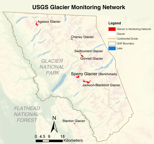 glacier monitoring sites