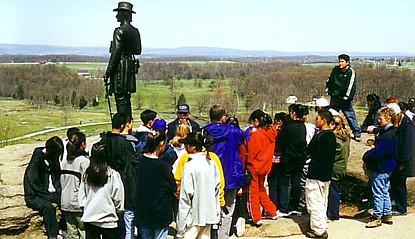 School group at Little Round Top