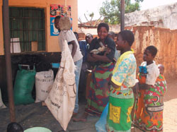 Photo: In Mchinji, Malawi, fertilizer is now accessible due to USAID’s program - small bags and better prices - sold locally.
