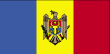 Flag of Moldova is three equal vertical bands of blue (hoist side), yellow, and red; emblem in center of flag is of a Roman eagle of gold outlined in black with a red beak and talons carrying a yellow cross in its beak and a green olive branch in its right talons and a yellow scepter in its left talons; on its breast is a shield divided horizontally red over blue with a stylized ox head, star, rose, and crescent all in black-outlined yellow.