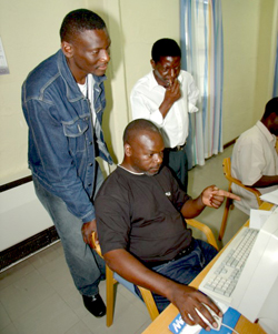 Zambian Education Ministry staff train in statistical data analysis.