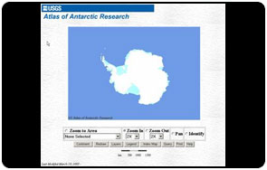 Screen shot of Atlas of Antarctica Research website