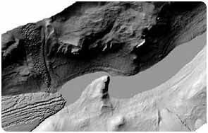 Shaded relief map of a portion of Taylor Valley