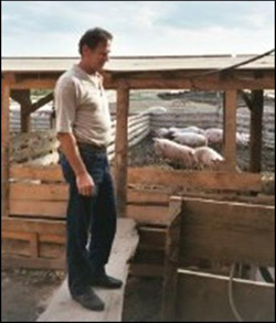 Photo: Anton Hetmanek at his pig farm in Croatia.
