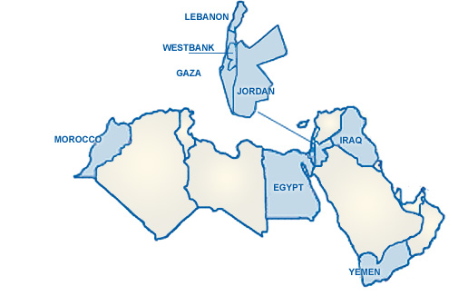 image map of Asia and Near East countries USAID supports