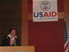The US Ambassador to Azerbaijan, Anne Derse makes a congratulatory speech at the conference