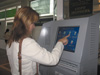 A visitor uses one of the e-government terminals installed in the Vinnytsya City Hall foyer