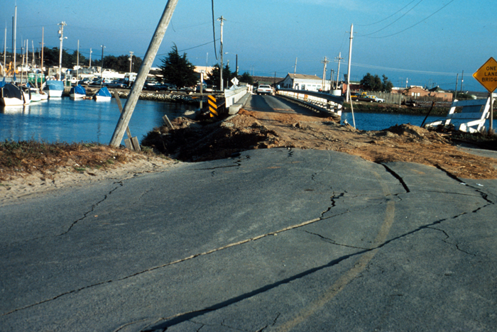 Damaged bridge from Loma Prieta Earthquake