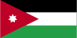 Flag of Jordan is three equal horizontal bands of black at top, white, and green, with a red isosceles triangle based on the hoist side bearing a small white seven-pointed star.