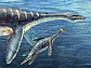 A mother and juvenile plesiosaur probably looked like this artist's rendering.