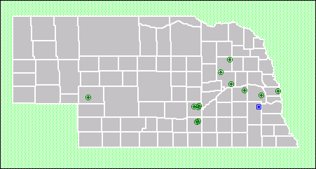 map of Nebraska with proposed, final, and deleted NPL sites