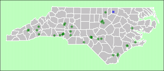 map of North Carolina with proposed, final, and deleted NPL sites