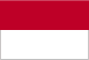 Flag of Indonesia is two equal horizontal bands of red (top) and white.