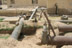 Pipes show war damage at the water plant in Safwan, Iraq