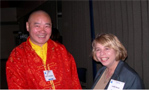 Lake Michigan Regional Team Manager Judy Beck with Dr. Natsadorj, the Khamba Lama of Mongolia