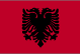 Flag of Albania is red with a black two-headed eagle in the center.