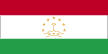 Flag of Tajikistan is three horizontal stripes of red (top), a wider stripe of white, and green; a gold crown surmounted by seven gold, five-pointed stars is located in the center of the white stripe.
