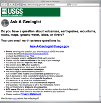 Ask-A-Geologist Web page