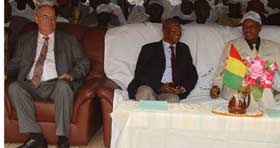 USAID Director Clifford Brown, Governor of Conakry Mr Sankhon and Minister of Education Mr Souare'