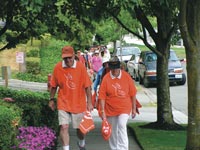Group walks around Kirkland's neighborhoods promote exercise and minimize social isolation for older adults.