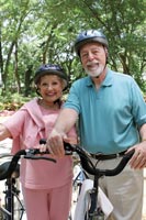 Physical activities, such as biking, can improve the quality of life for older adults.